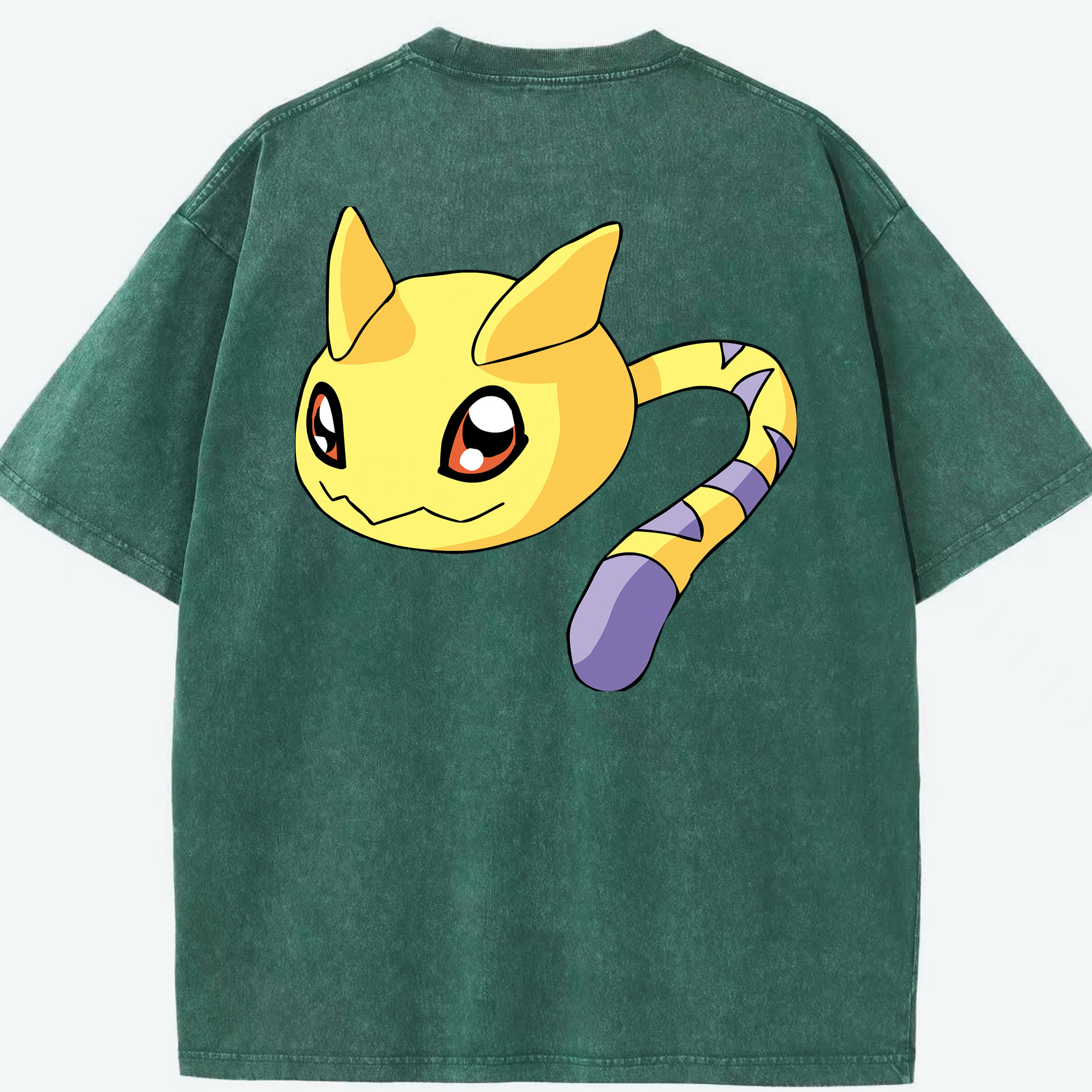 （画像用） Digimon デジタルモンスター/デジモン 綿100% ヴィンテージ風 半袖Tシャツ（背面プリント）